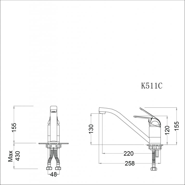 Vòi bếp nóng lạnh Caesar K511C