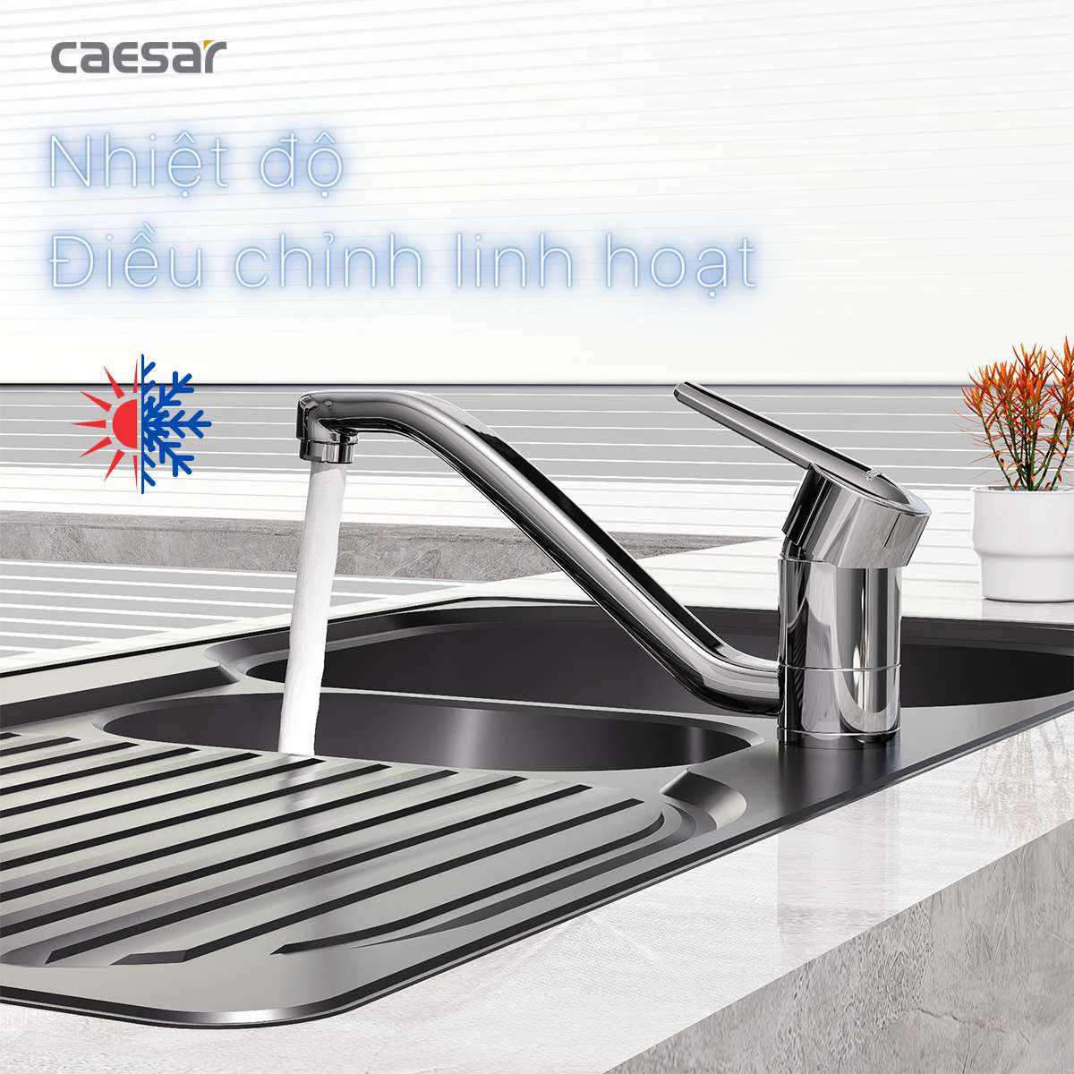 Vòi bếp nóng lạnh Caesar K375C