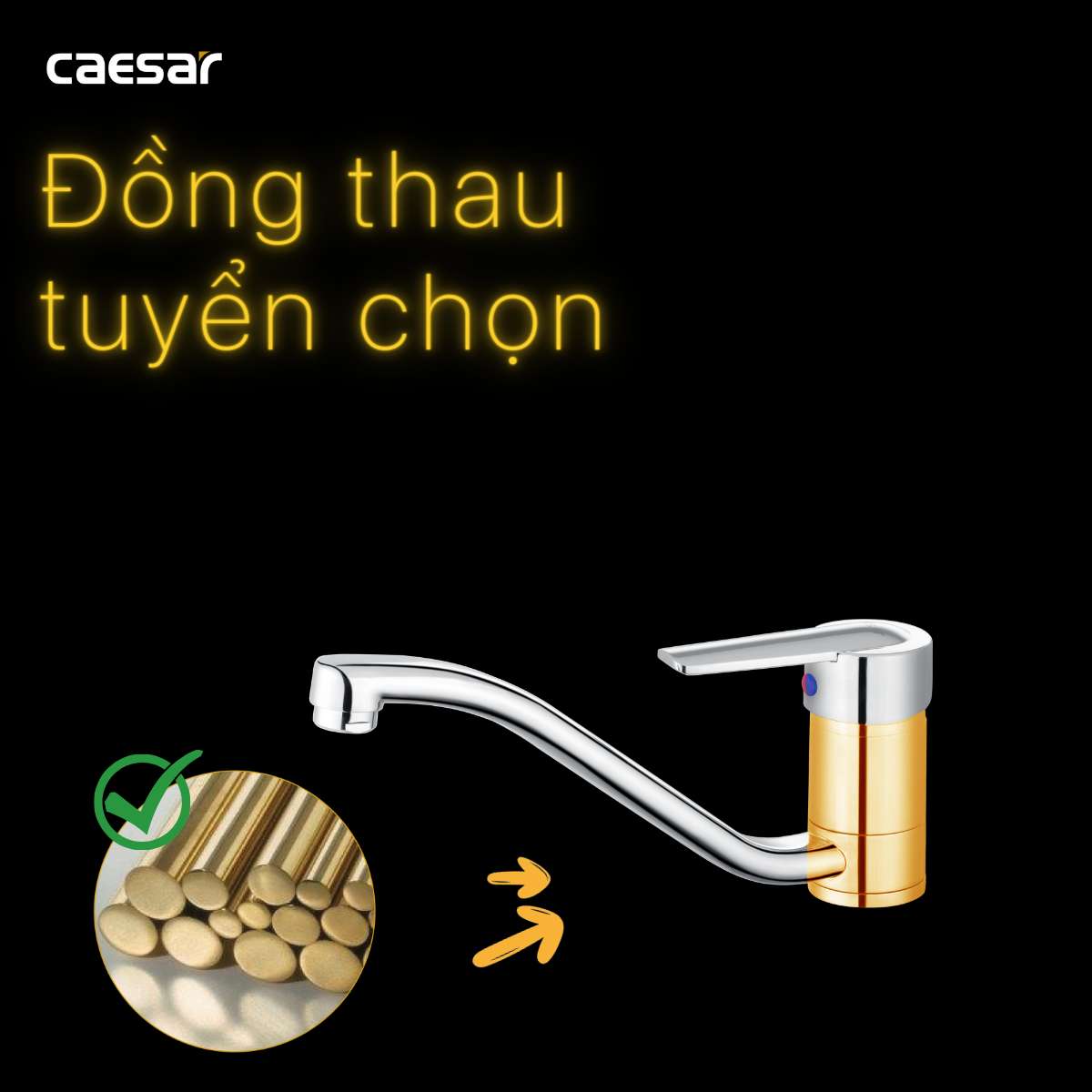 Vòi bếp nóng lạnh Caesar K375C