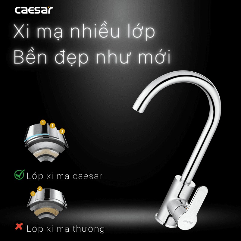Vòi bếp nóng lạnh Caesar K415C