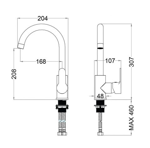 Vòi bếp nóng lạnh Caesar K415C