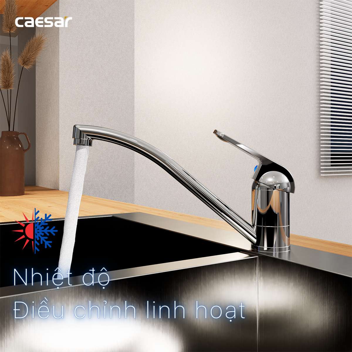 Vòi bếp nóng lạnh Caesar K511C