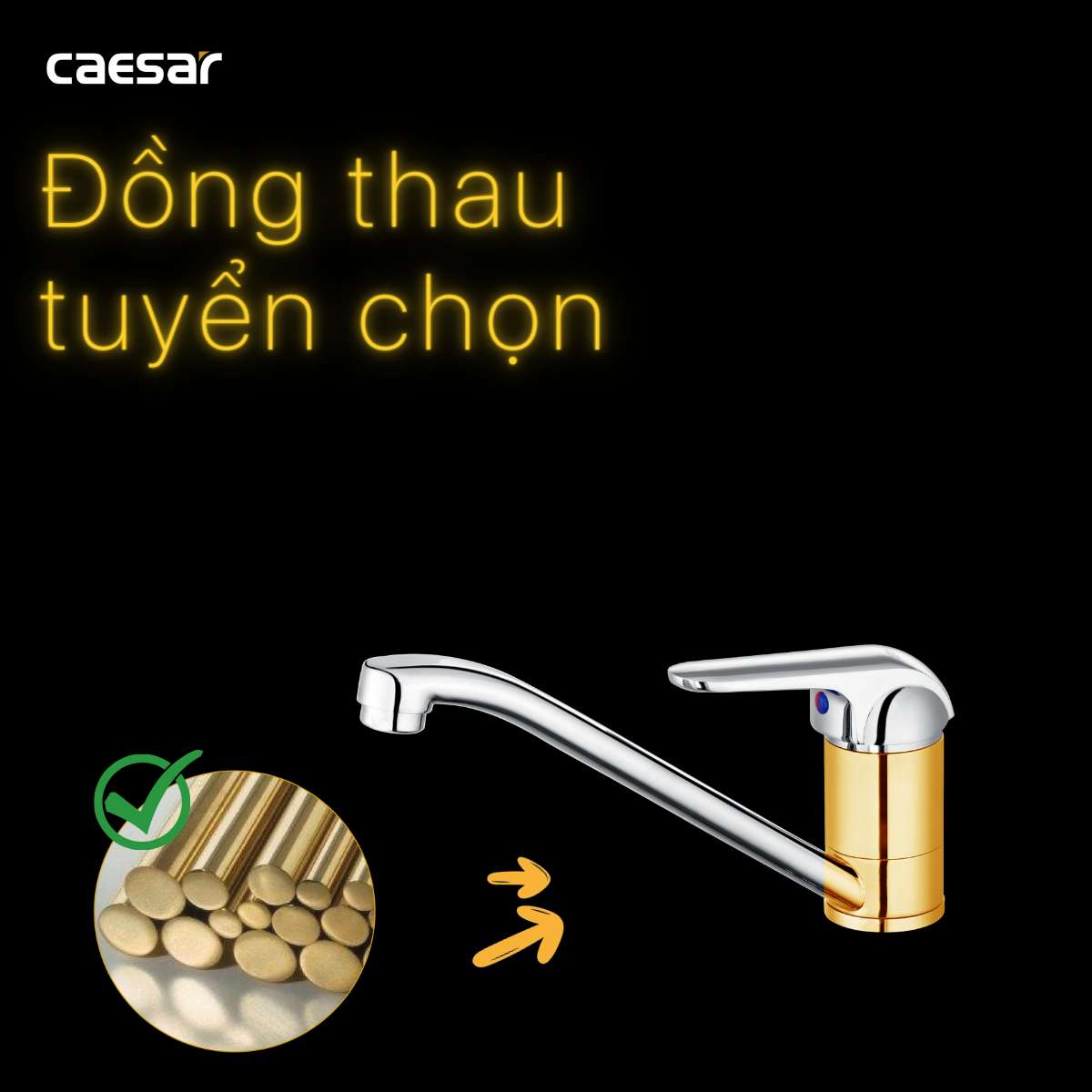 Vòi bếp nóng lạnh Caesar K511C