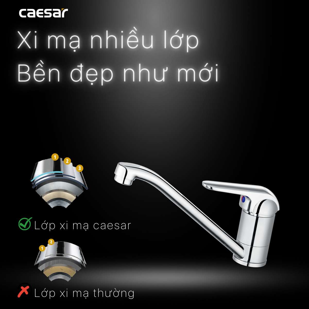 Vòi bếp nóng lạnh Caesar K511C
