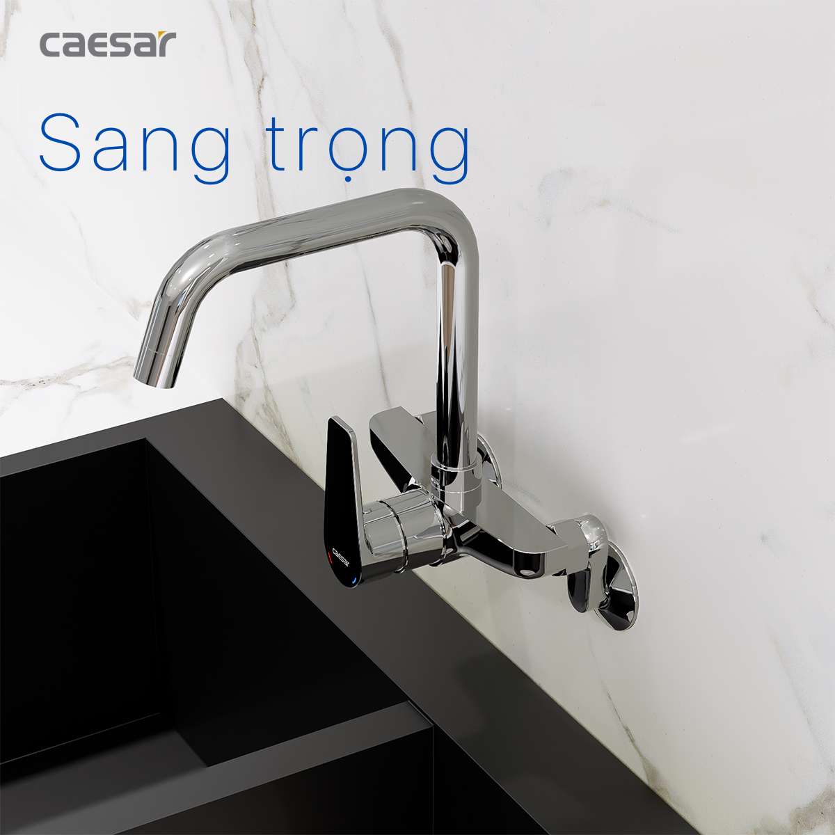 Vòi bếp nóng lạnh gắn tường Caesar K535C