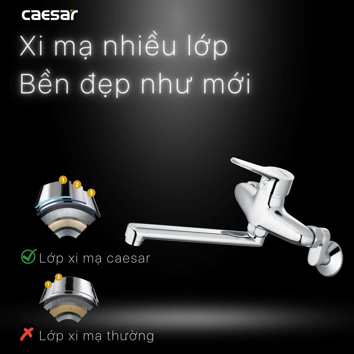 Vòi bếp nóng lạnh Caesar K540C