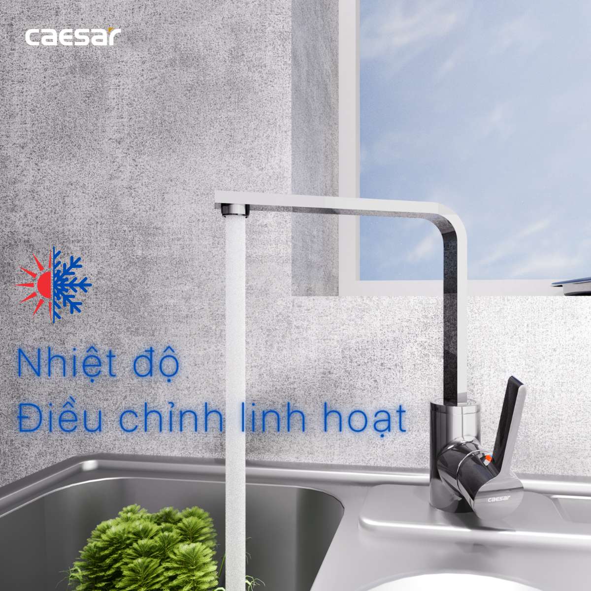Vòi bếp nóng lạnh Caesar K665C
