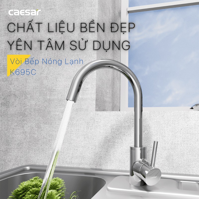 Vòi bếp nóng lạnh Caesar K695C