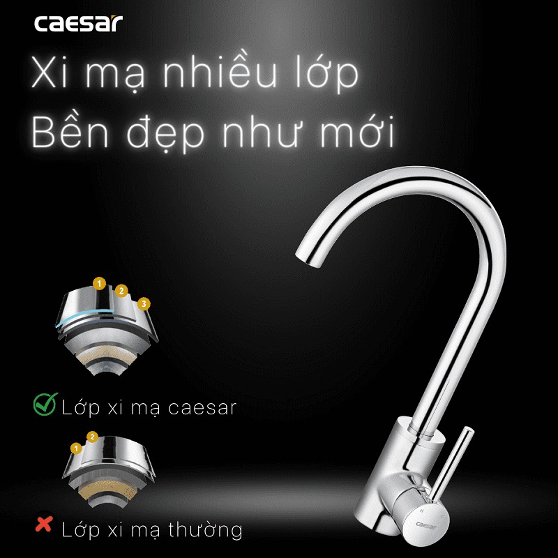 Vòi bếp nóng lạnh Caesar K695C