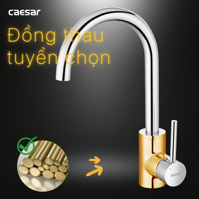Vòi bếp nóng lạnh Caesar K695C