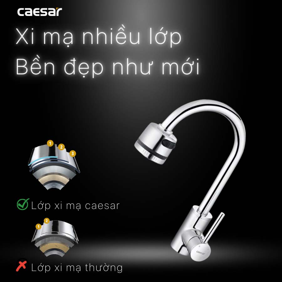 Vòi bếp nóng lạnh Caesar K695CV