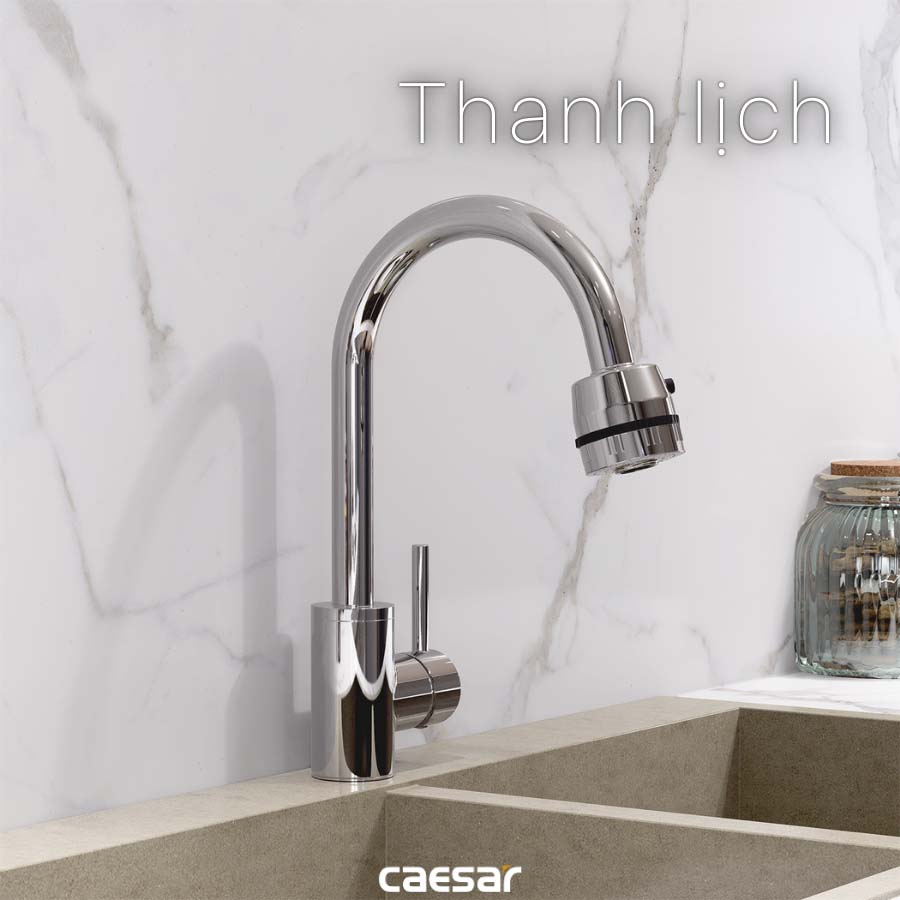 Vòi bếp nóng lạnh Caesar K695CV