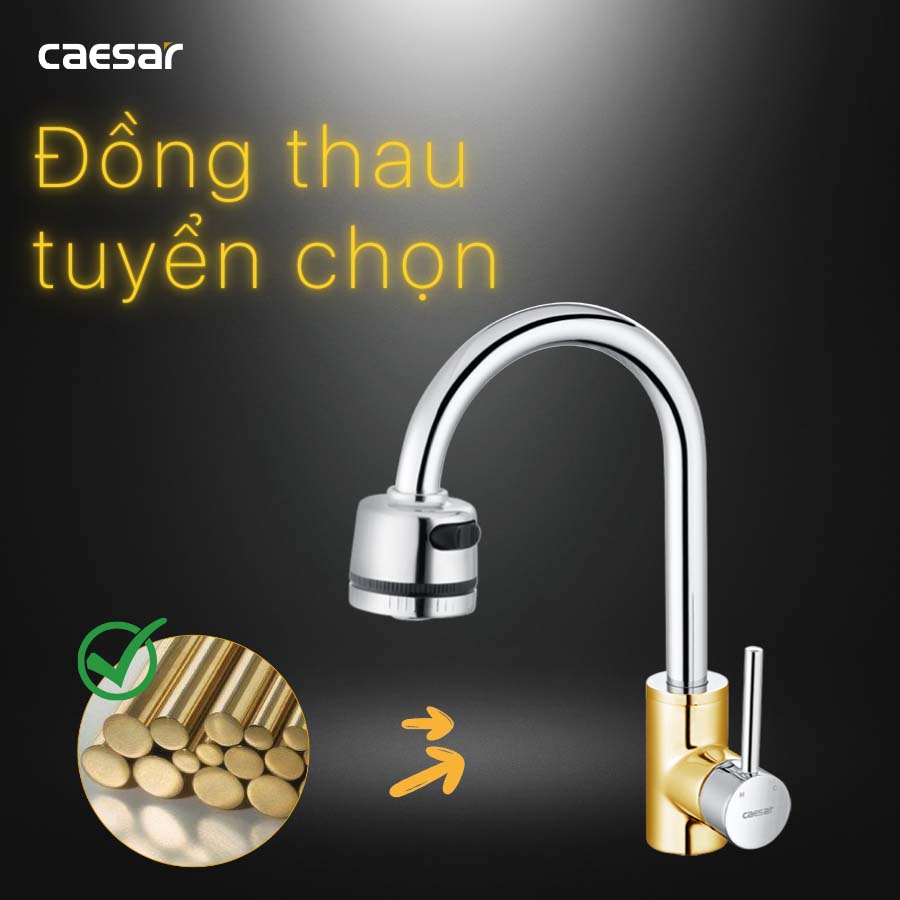 Vòi bếp nóng lạnh Caesar K695CV