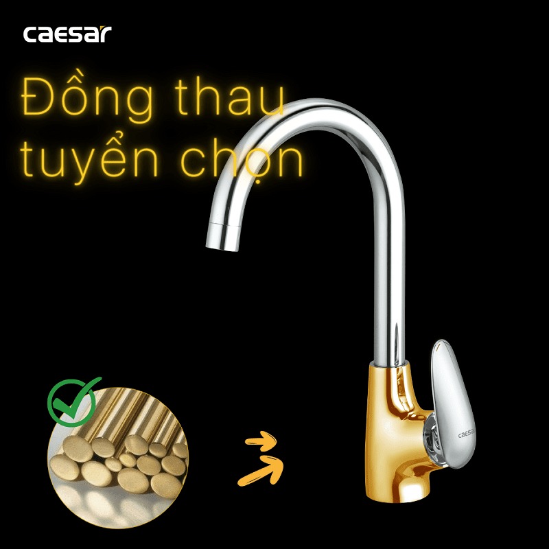 Vòi bếp nóng lạnh Caesar K815C