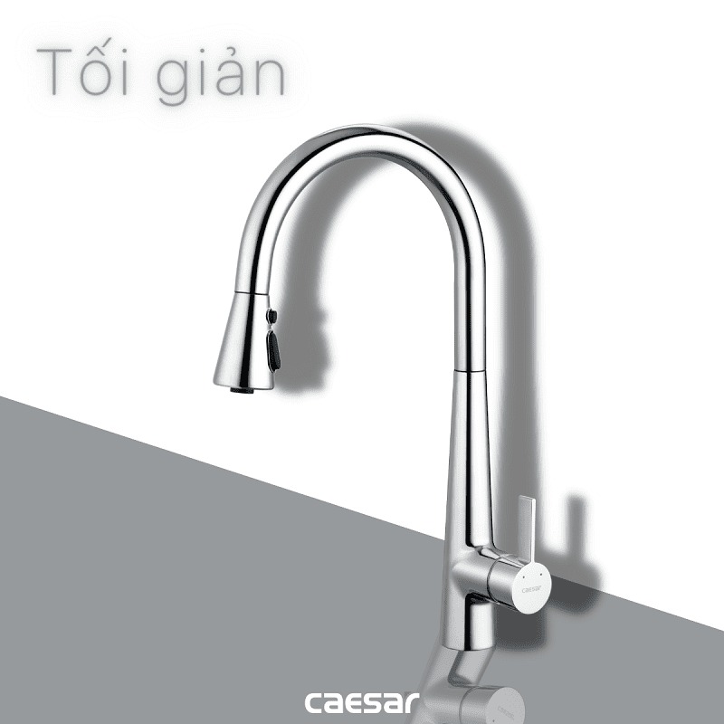 Vòi bếp dây rút nóng lạnh Caesar K905C