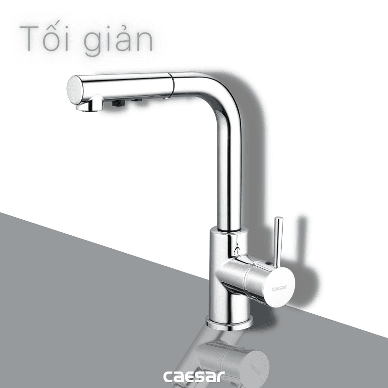 Vòi bếp dây rút nóng lạnh Caesar K915C