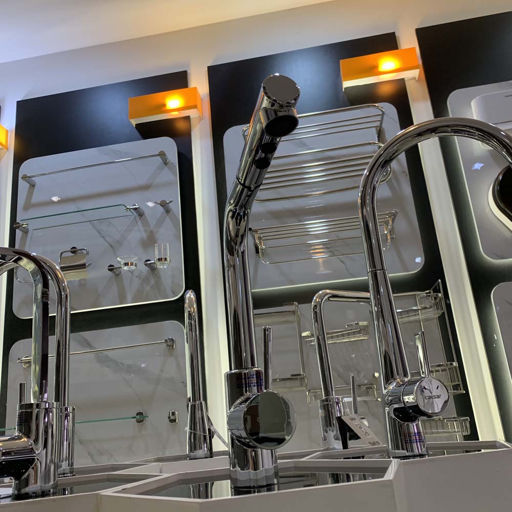 Vòi bếp dây rút nóng lạnh Caesar K915C