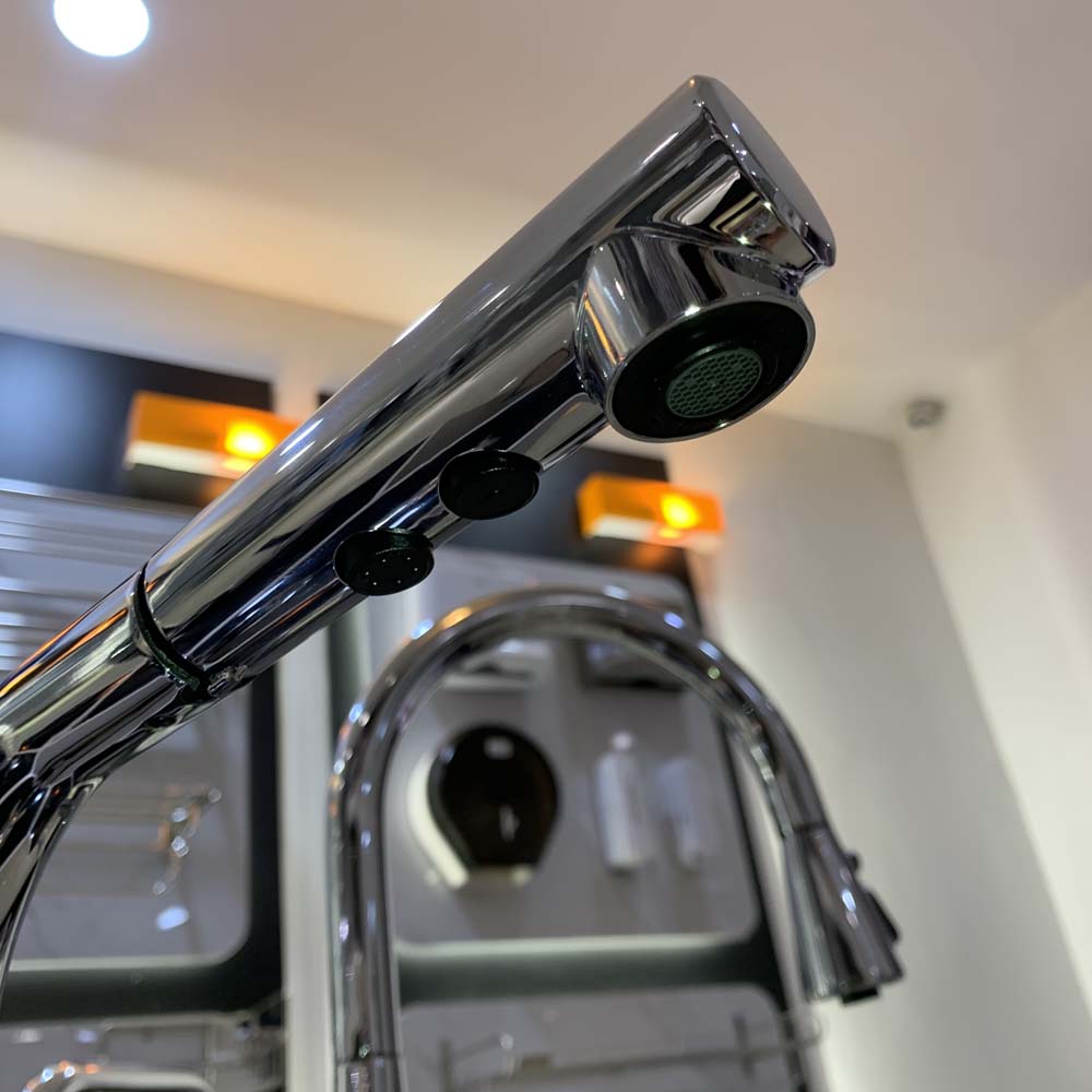 Vòi bếp dây rút nóng lạnh Caesar K915C