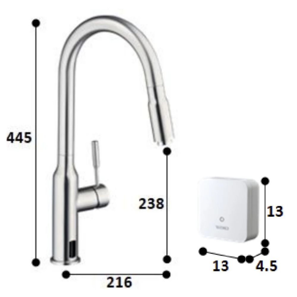 Vòi bếp nóng lạnh dây rút Caesar KP1035SA diệt khuẩn