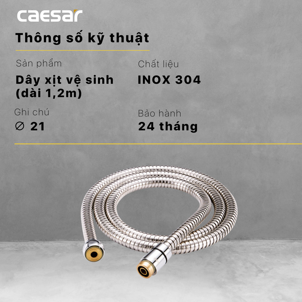 Dây xịt vệ sinh 1m2 Caesar BF431V120