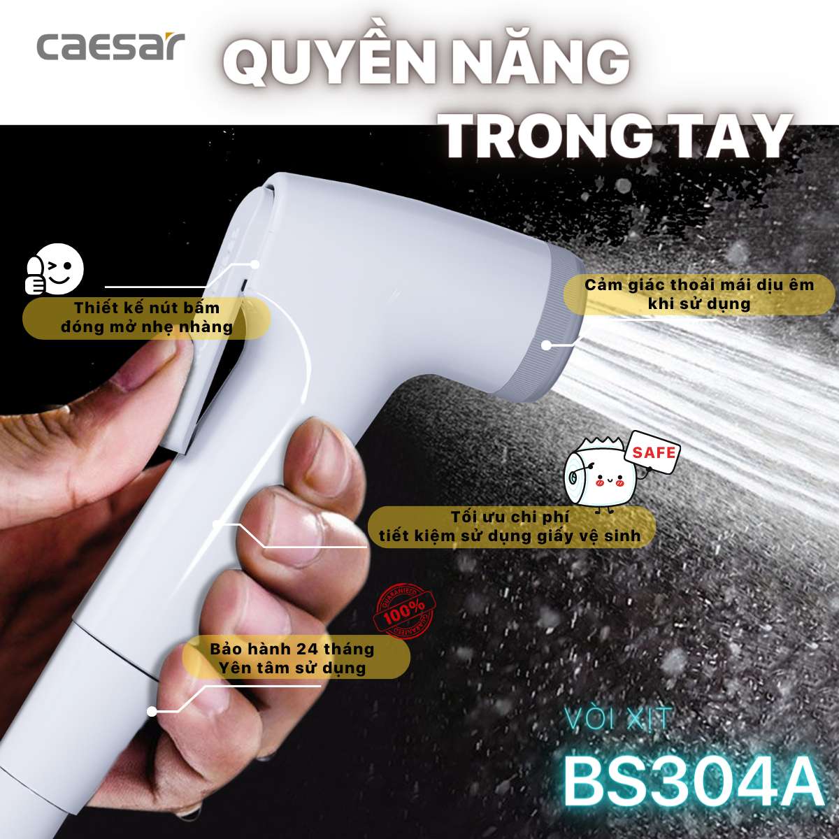 Vòi xịt vệ sinh Caesar BS304A