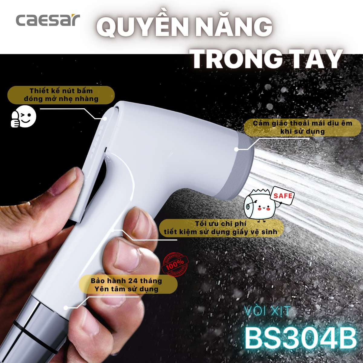 Vòi xịt vệ sinh Caesar BS304B
