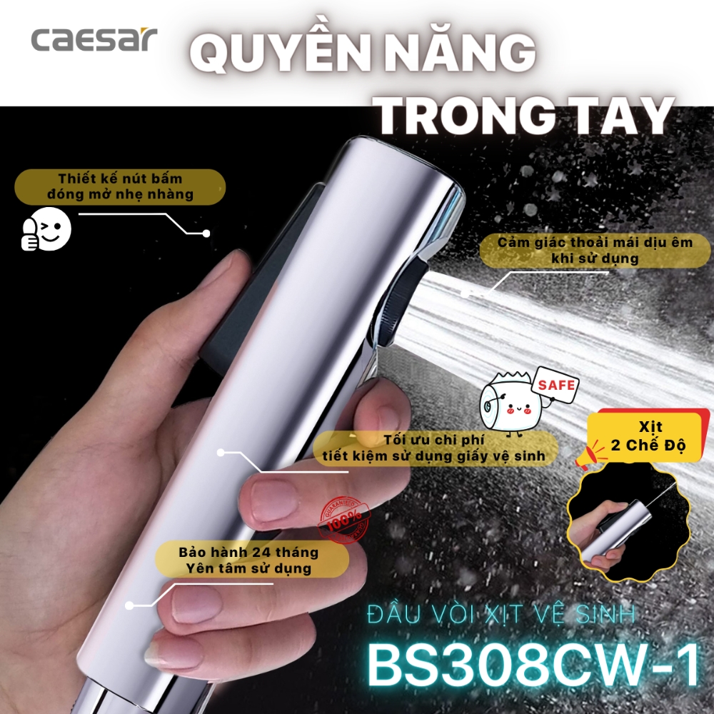 Vòi xịt vệ sinh Caesar BS308CW-1 (BS308CW1)