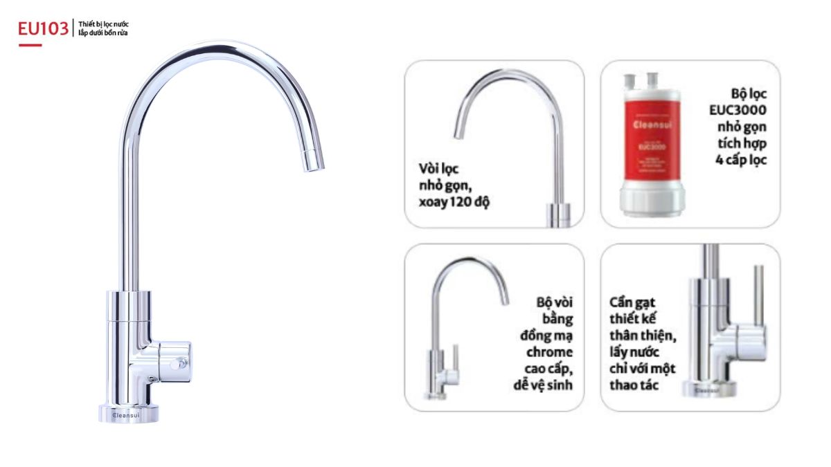 Thiết bị lọc nước dưới bồn rửa Mitsubishi Cleansui EU103 7
