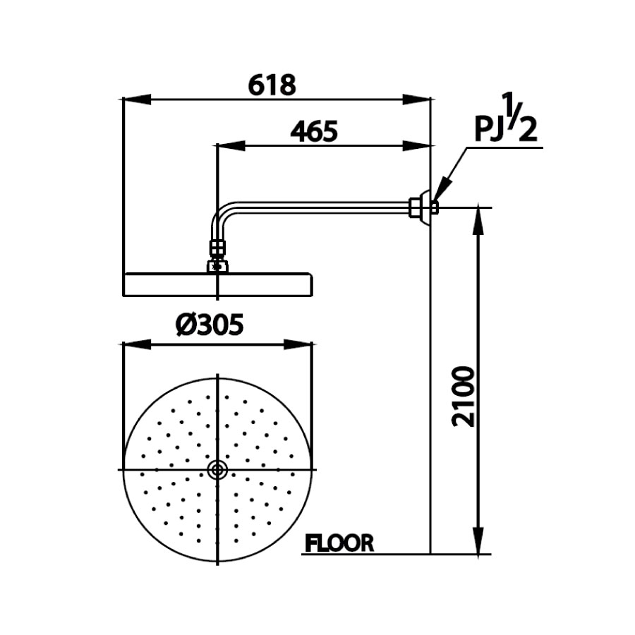 Bát sen mưa COTTO Z46X3 gắn tường