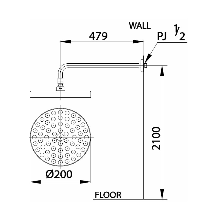 Bát sen mưa COTTO Z64X3 gắn tường