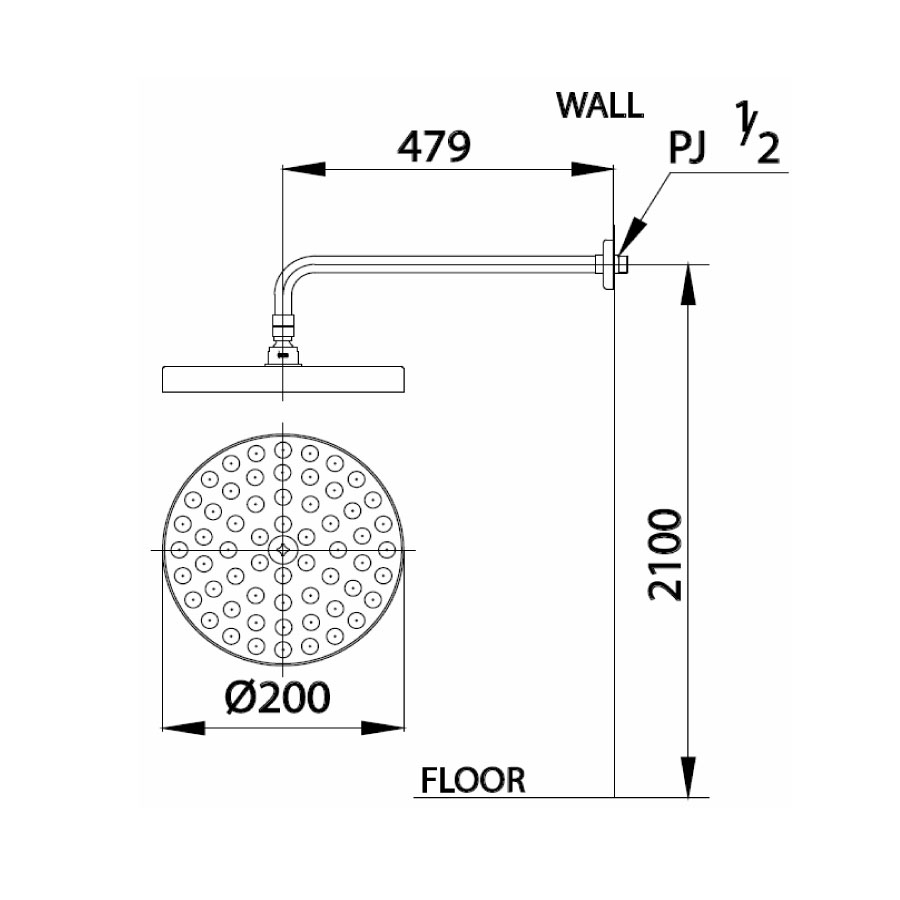 Bát sen mưa COTTO Z64X3V gắn trần