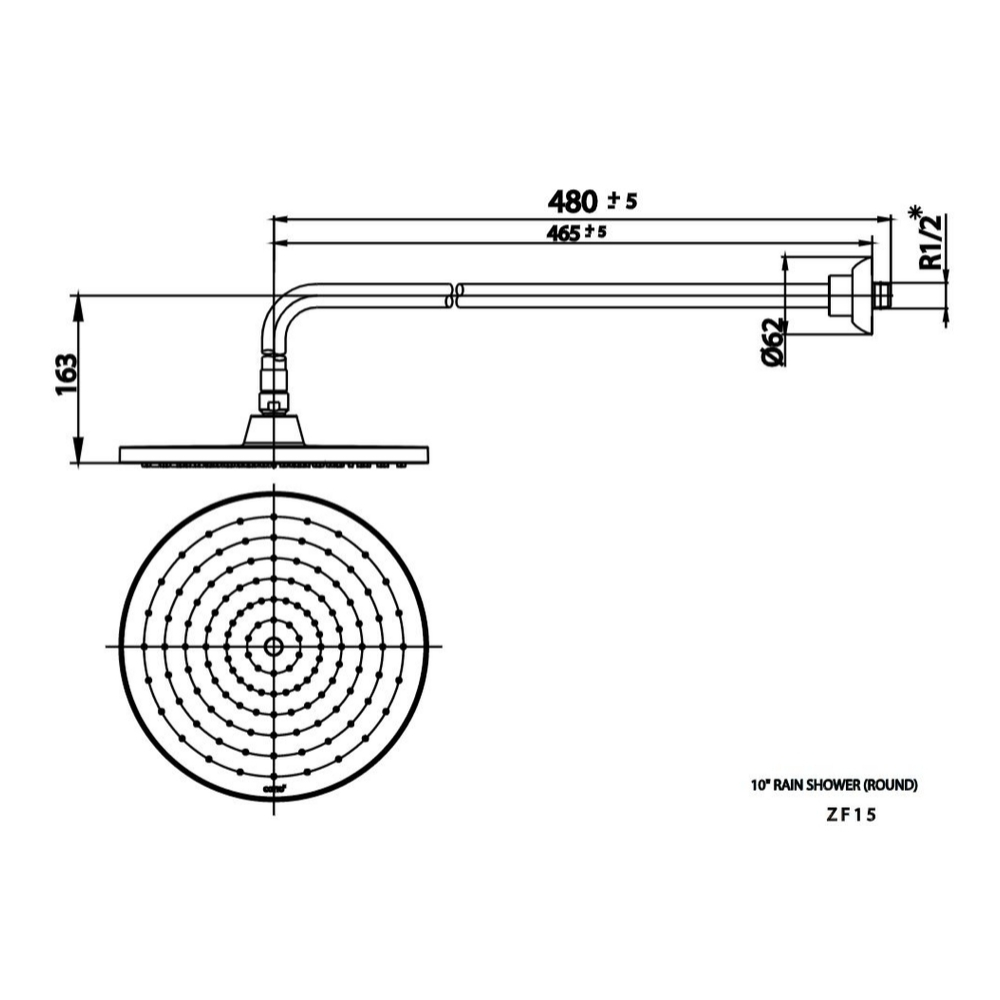 Bát sen mưa gắn tường COTTO ZF15