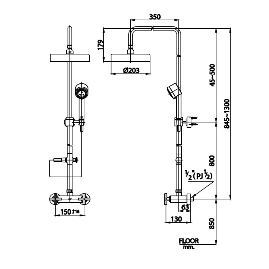 Bộ sen cây COTTO CT276C16WS nóng lạnh bát tròn