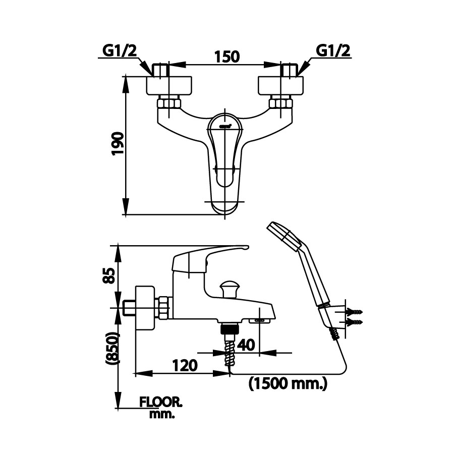 Củ sen tắm COTTO CT366E nóng lạnh Arona V