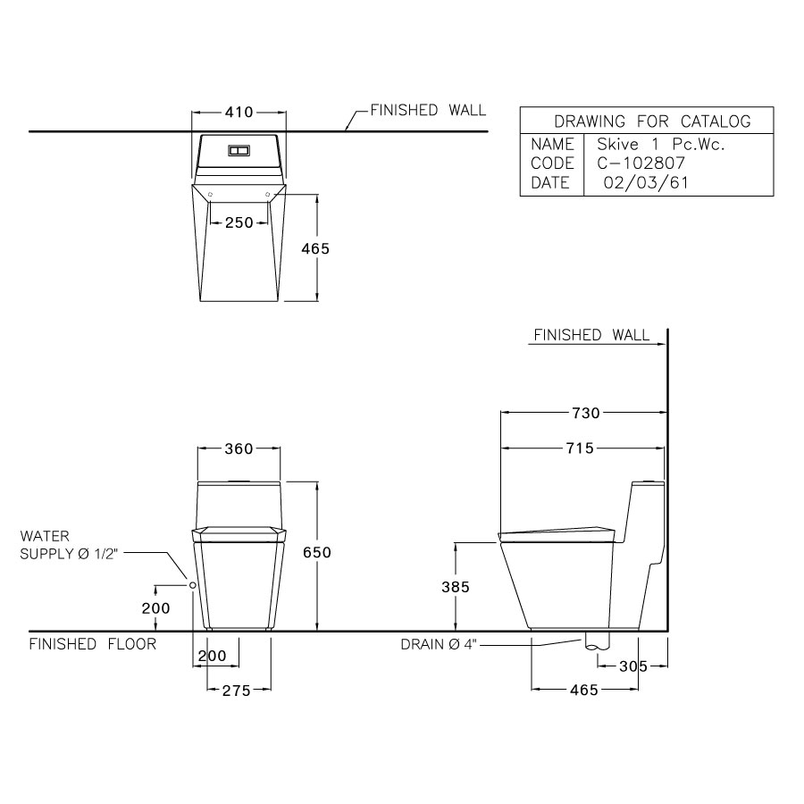 Bồn cầu 1 khối COTTO C102807 nắp êm dòng Skive