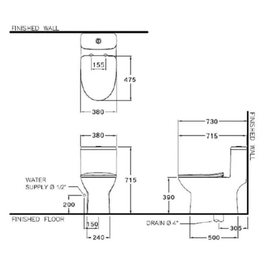 Bồn cầu 1 khối COTTO C105507 nắp êm dòng Mood
