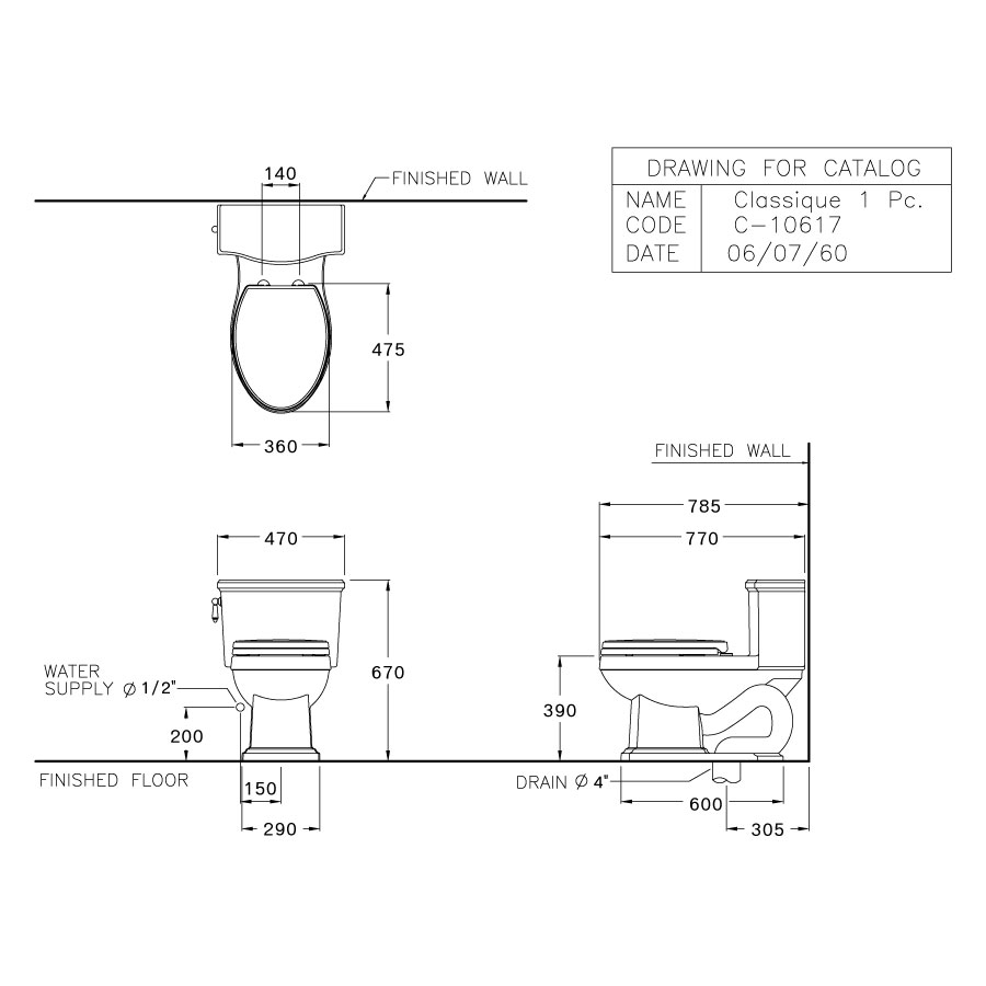 Bồn cầu 1 khối COTTO C10617 nắp êm dòng Classique