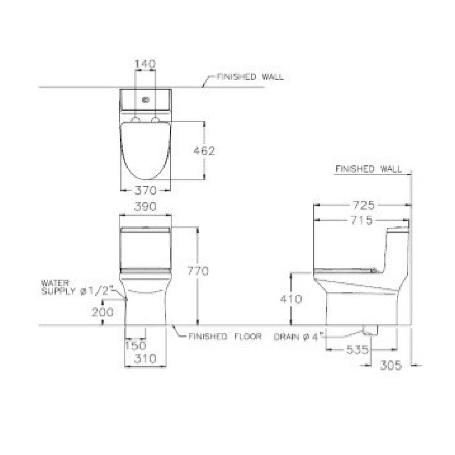 Bồn cầu 1 khối COTTO C11000OS nắp êm dòng Worth