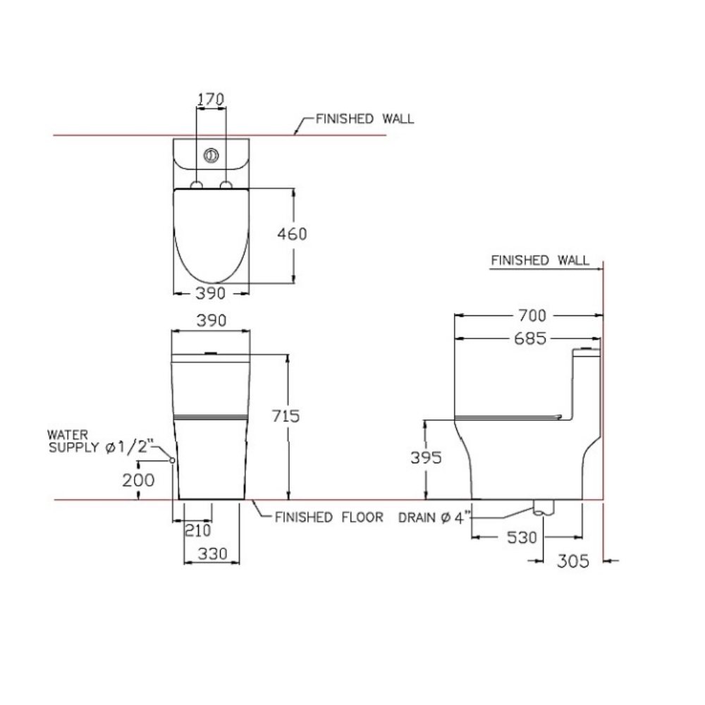 Bồn cầu 1 khối COTTO C11006HOS nắp êm dòng Pair