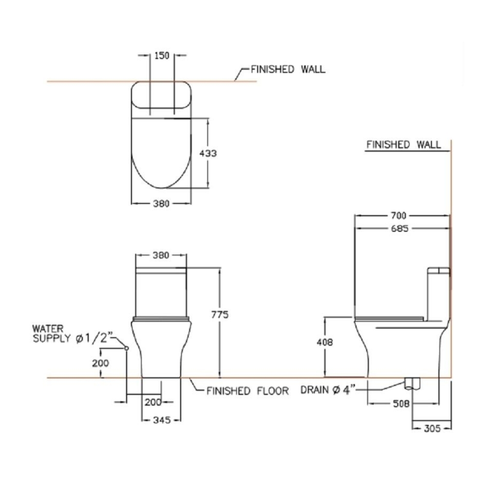 Bồn cầu 1 khối nắp đóng êm dòng Klirr COTTO C11007MBK màu đen mờ