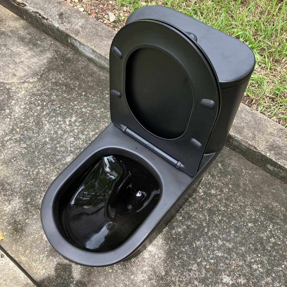 Bồn cầu 1 khối nắp đóng êm dòng Klirr COTTO C11007MBK màu đen mờ