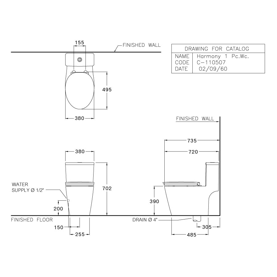 Bồn cầu 1 khối COTTO C110507 nắp êm dòng Harmony