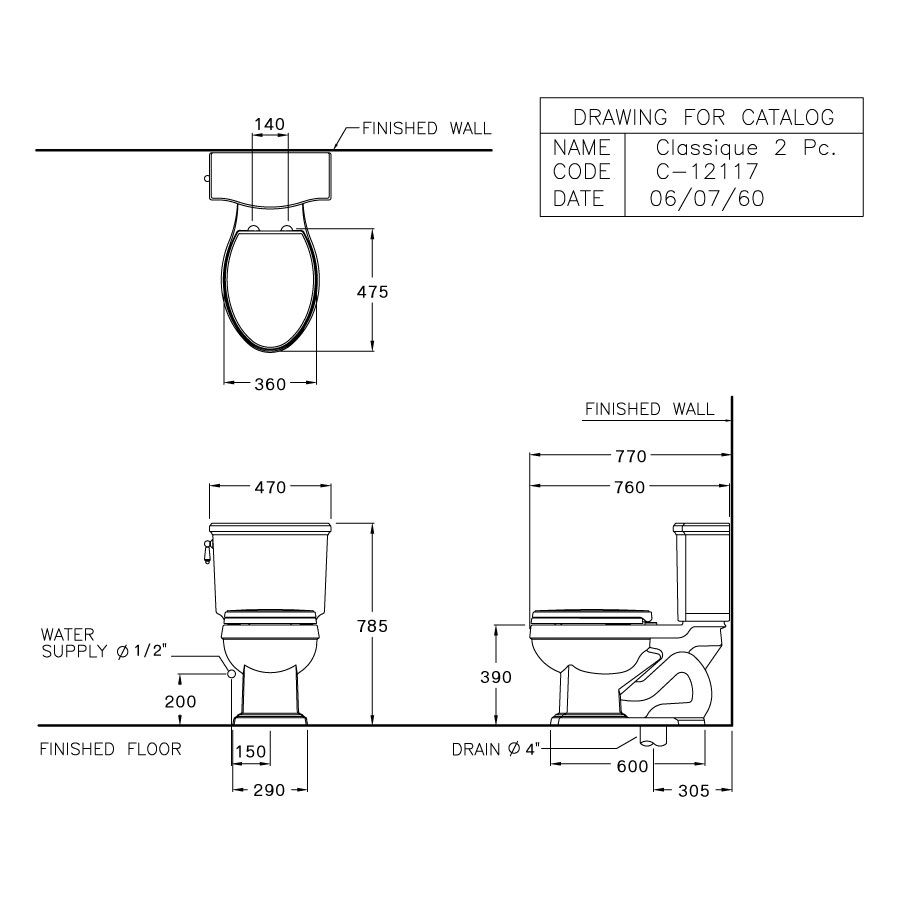 Bồn cầu 2 khối COTTO C12117 nắp đóng êm Classique C91262