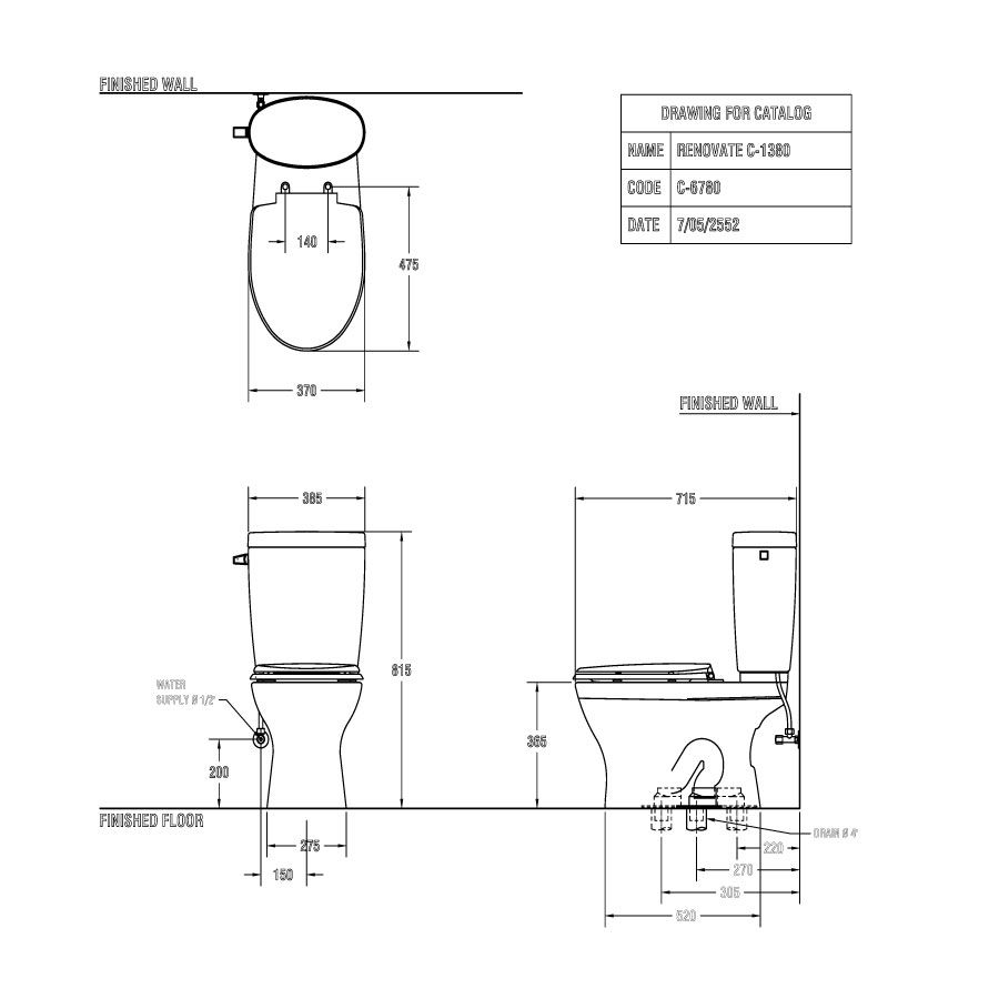 Bồn cầu 2 khối COTTO C1380 nắp đóng êm Perfect Fit