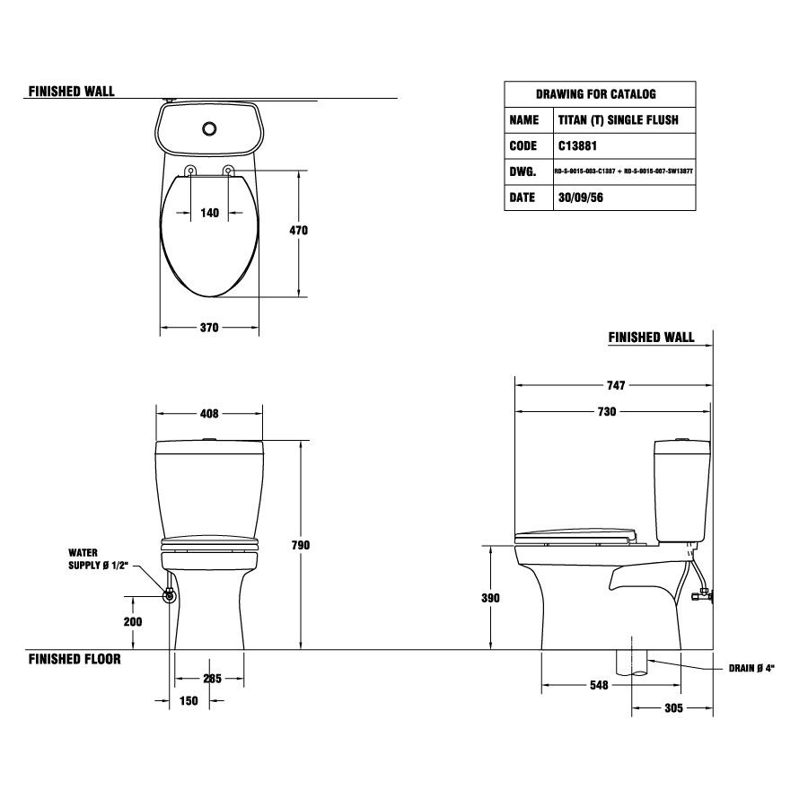 Bồn cầu 2 khối COTTO C1388 nắp đóng êm Timon
