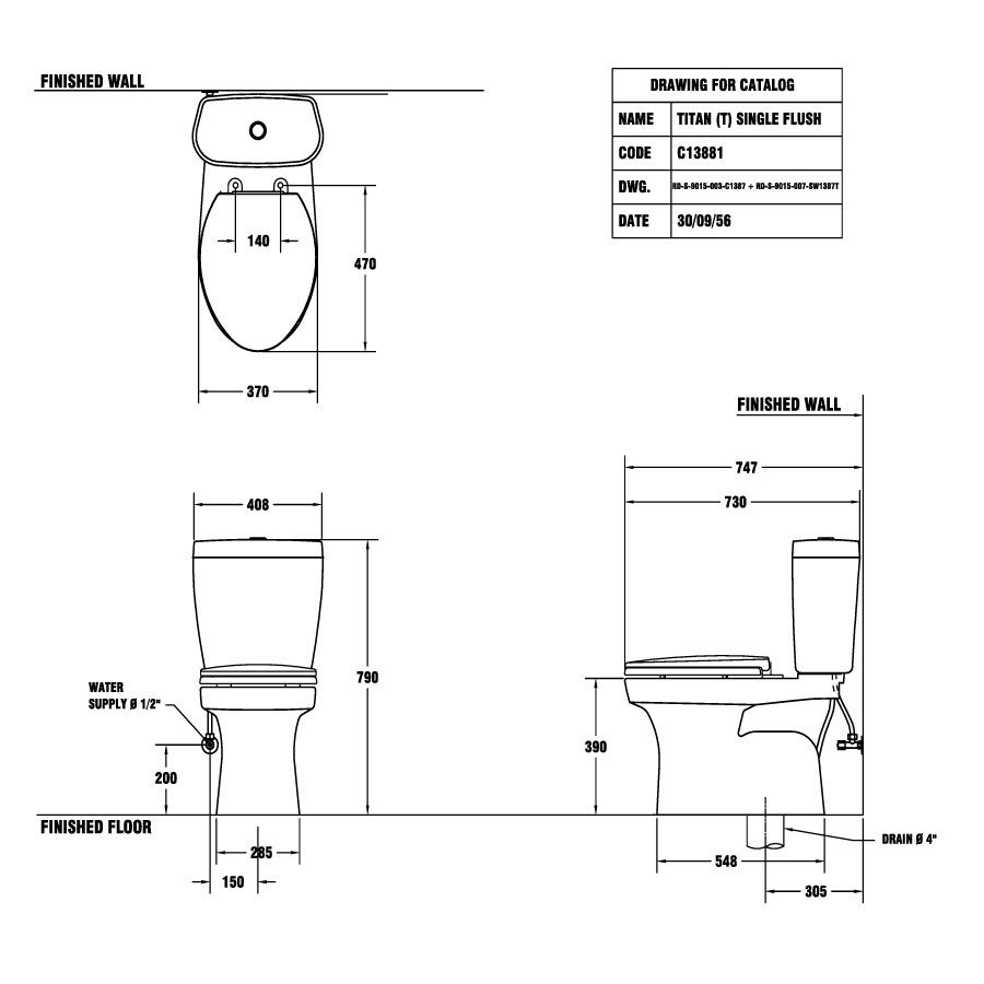Bồn cầu 2 khối COTTO C13881 nắp đóng êm Titan