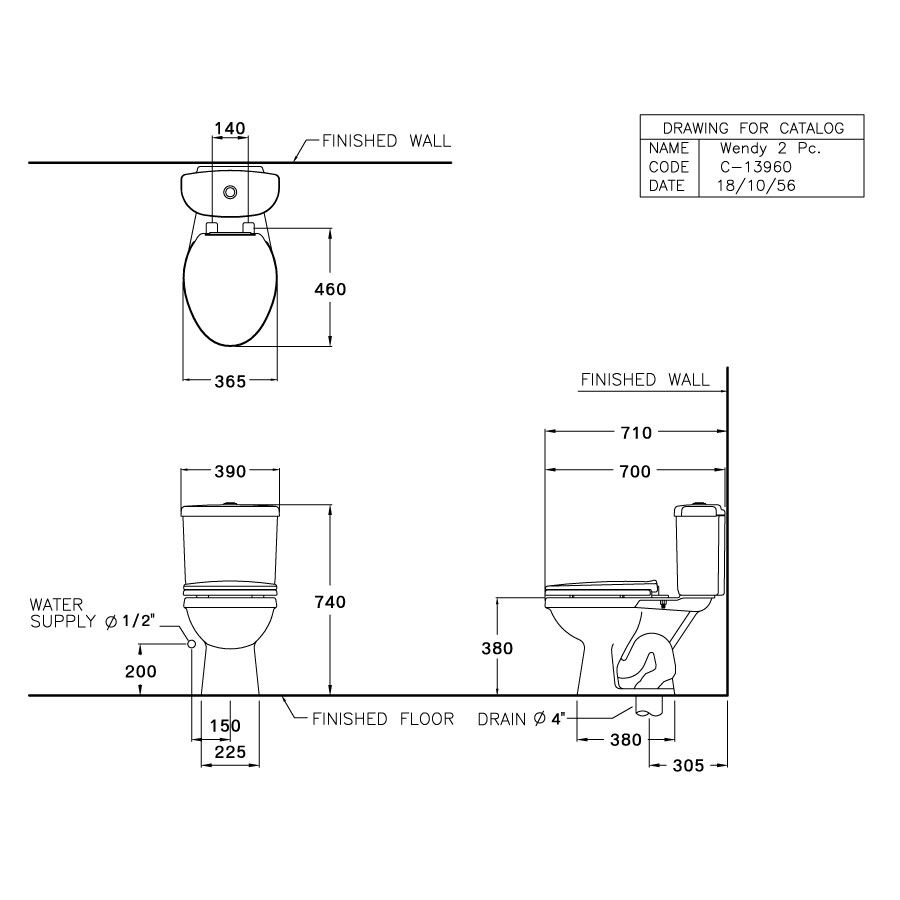 Bồn cầu 2 khối COTTO C13960 nắp đóng êm Wendy