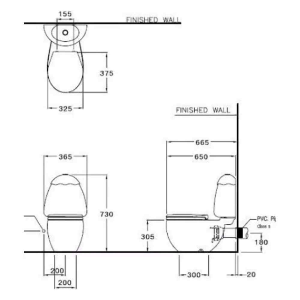 Bồn cầu 2 khối trẻ em thoát ngang dòng Googai  COTTO C15017