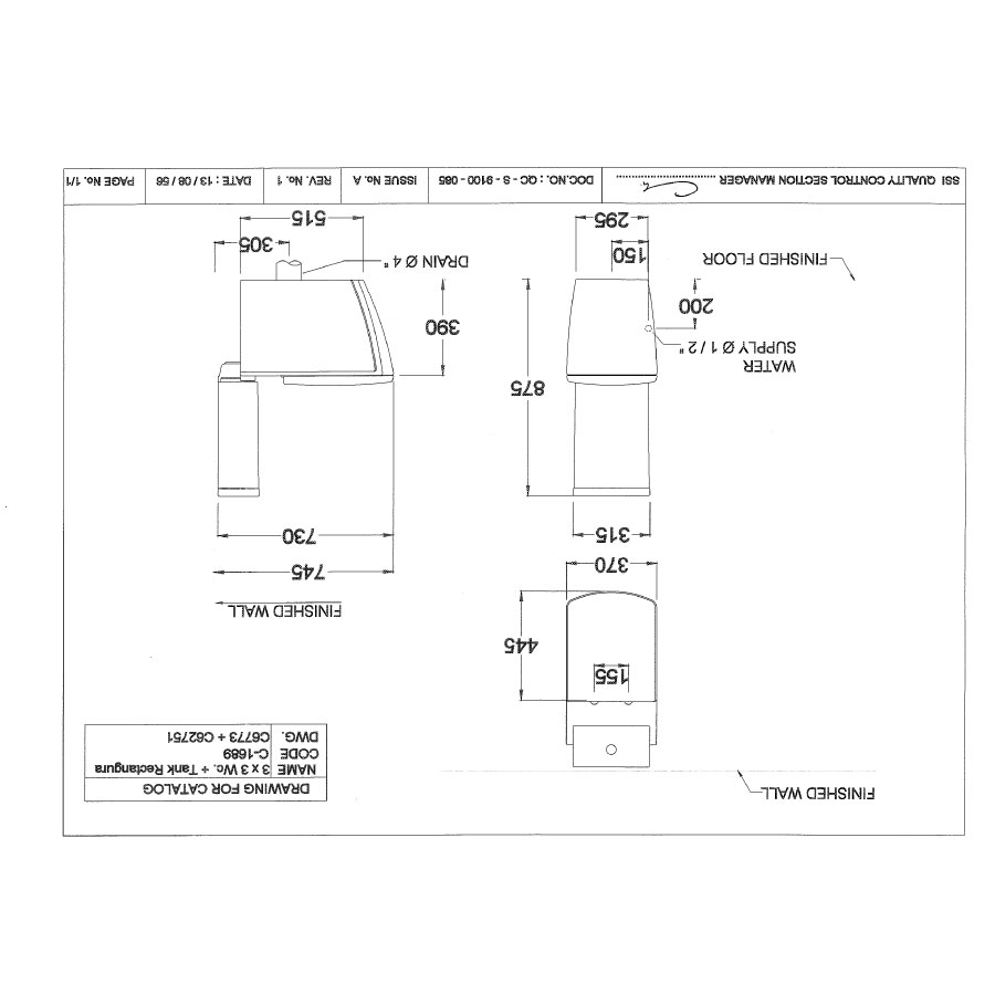 Bồn cầu 2 khối COTTO C16897 nắp êm dòng 3x3-R3