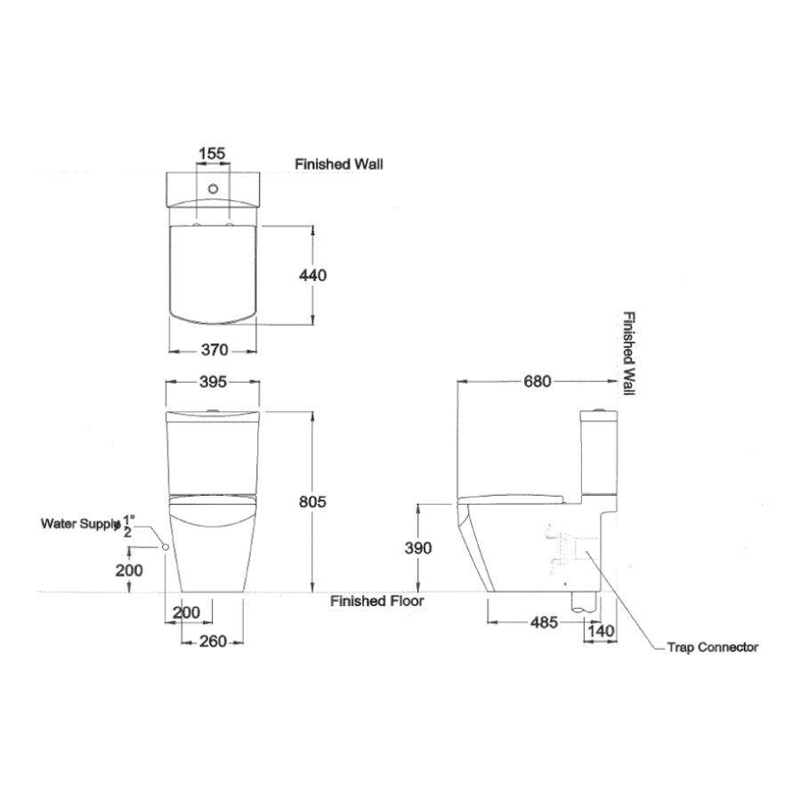 Bồn cầu 2 khối COTTO C17107 nắp đóng êm Tetragon